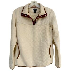BOGO💥 Jones New York JNY Like New Ivory Quilted Lightweight Pullover Sz S